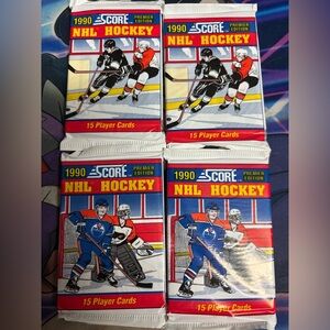 1990 Score NHL Hockey Premier Edition 15 Player Card Pack - New/Sealed - 4 Packs